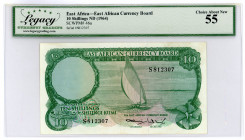 East Africa 10 Shillings 1964
P# 46a; #S812307; LEGACY CURRENCY GRADING 55; AUNC
