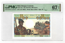 Mali 500 Francs 1973 (ND) PMG 67 EPQ
P# 12e; UNC