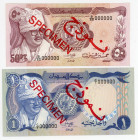 Sudan 25 Piastres & 1 Pound 1981 - 1983 Specimen
P# 18s, 24s; UNC