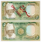 Sudan 2 x 5 Pounds 1983 Specimen And Command Notes
P# 26, 26s; UNC
