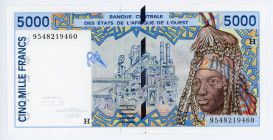 West African States Niger 5000 Francs 1995
P# 613H; #9548219460; UNC