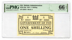 Fiji 1 Shilling 1942 PMG 66 EPQ
P# 49a; UNC