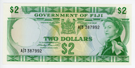 Fiji 2 Dollars 1971 (ND)
P# 66a; #A/3 387992; AUNC