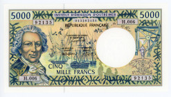 French Pacific Territories 5000 Francs 1996 (ND)
P# 3a; # 13292135; Signature 3; UNC