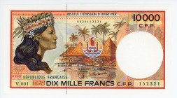 French Pacific Territories 10000 Francs 1985 (ND)
P# 4e; # 20152321; Signature 9; UNC