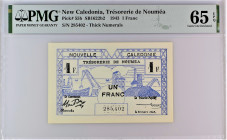 New Caledonia 1 Franc 1943 PMG 65
P# 55b; # 285,402
