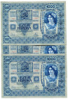 Czechoslovakia Ivancice 3 x 500 Korun 1919 With Consecutive Numbers
# 001 003697 - 001 003699; 160 years Alfons Mucha; Print 2020; With original Fold...