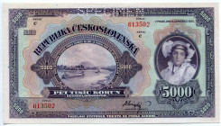 Czechoslovakia 5000 Korun 1920 Specimen
P# 19s; # C 613502; UNC