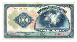 Czehoslovakia 1000 Korun 1932 Specimen
P# 13s; VF