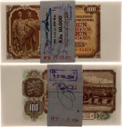 Czechoslovakia Original Bundle With 100 Banknotes 100 Korun 1953 Consecutive Numbers
P# 86b; Bundle With Original Bank Tape; With Consecutive Banknot...