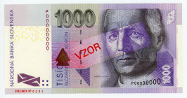 Slovakia 1000 Korun 2002 Specimen
P# 42s; #P00000000; UNC