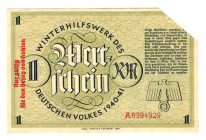 Germany - Third Reich Winterhelp 1 Reichsmark 1940 -1941 With Red Text
UNC