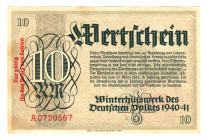 Germany - Third Reich Winterhelp 10 Reichsmark 1940 -1941 With Red Text
AUNC+