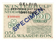 Germany - Third Reich Nederland Winterhelp 0,5 Gulden 1941 -1942 Gray Color Specimen
P# NL; Rare; UNC