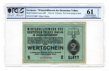 Germany - Third Reich Poland Winterhilfswerk 2 Zlotych 1943 -1944 PCGS 61
Lucow# 889; Rare; UNC