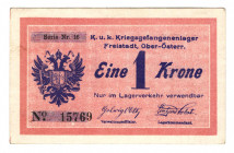 Austria Freistadt 1 Krone 1920 (ND)
P# NL; AUNC+