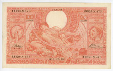 Belgium 100 Francs/20 Belgas 1944
P# 113; # 13328.N.473;