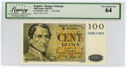 Belgium 100 Francs 1956 LCG 64
P# 129b; #7328.P.079; UNC
