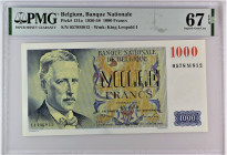 Belgium 1000 Francs 1950 - 1958 PMG 67
P# 131a; # 0578M812