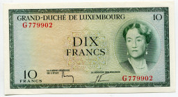 Luxembourg 10 Francs 1954 (ND)
P# 48a; # G779902; AUNC