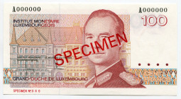 Luxembourg 100 Francs 1986 (ND) Specimen
P# 58s; # A000000; N 380; UNC
