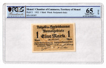 Memel 1 Mark 1922 PCGS 65 OPQ
P# 2; UNC