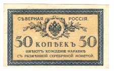 Russia - North 50 Kopeks 1919 (ND)
P# S133; XF