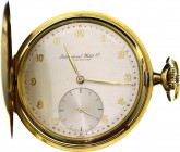 Switzerland IWC Gold Pocket Watches Circa 1900th - 1940th
GOLD 18K/ (750.) Weight (total): 99.35 g., Size: 52 mm W/O a crown, 65mm with an opened cro...