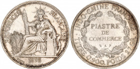 French Indochina 1 Piastre 1898 A
KM# 5a.1; Silver; Mint: Paris; AUNC