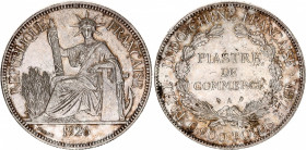 French Indochina 1 Piastre 1926 A
KM# 5a.1; Silver; Mint: Paris; AUNC-UNC