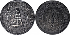 India Madras 1/4 Pagoda 1808 (ND) PCGS AU 50
KM# 352; Silver; Beautiful Toning. Rare coin.