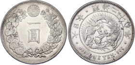 Japan 1 Yen 1895 (28)
Y# A25.3; Silver; Meiji; XF+
