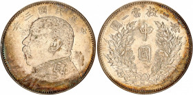China Republic 50 Cents 1914 (3)
Y# 328; L&M# 64; Silver 13.36 g.; Yüan Shih-kai; AUNC Toned
