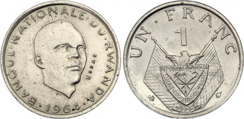 Rwanda 1 Franc 1964 Essai
KM# E1; UNC with minor hairlines