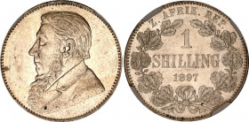 South Africa 1 Shilling 1897 NGC MS 61
KM# 5; Hern# Z22; Silver; President Johannes Paulus Kruger; Mint: Pretoria; UNC