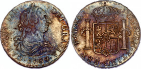 Bolivia 8 Reales 1784/3 PTS PR Overdate
KM# 55; Silver; Charles III; XF with amazing toning