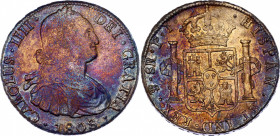 Bolivia 8 Reales 1808 PTS PJ Double Strike
KM# 73; Silver; Charles IV; UNC with outstanding toning