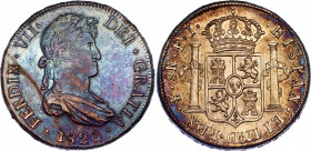 Bolivia 8 Reales 1820 PJ Double Strike
KM# 84; Silver; Fernando VII; AUNC with nice toning