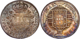 Brazil 960 Reis 1820 R
KM# 326.1; Silver; João VI; XF+ with nice toning