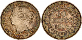 Canada Newfoundland 10 Cents 1896
KM# 3; Silver; Victoria; VF+