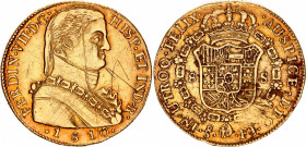 Chile 8 Escudos 1810 So FJ
KM# 72; Gold (.875) 27.07 g.; Fernando VII; Mint: Santiago; XF