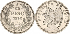 Chile 1 Peso 1932
KM# 174; Silver 6.01g; UNC