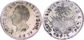 Haiti 100 Centimes 1830 AN27
KM# A23; Silver; XF