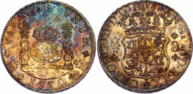 Mexico 8 Reales 1770 MF Double Strike
KM# 105; Silver; Carlos III; AUNC with amazing toning & minor hairlines