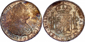 Mexico 8 Reales 1808 TH
KM# 109; Silver; Carlos IV; XF+ with nice toning