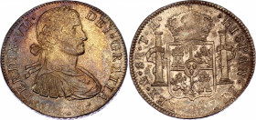 Mexico 8 Reales 1808 TH Overstrike
KM# 110; Silver; Ferdinand VII; AUNC/UNC with beautiful mint luster & toning