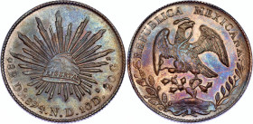 Mexico 8 Reales 1894 Do ND
KM# 377.4; Silver; UNC with amazing toning