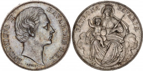 German States Bavaria 1 Taler 1871
KM# 877; AKS# 176; Silver; Ludwig II; "Madonnentaler"; UNC