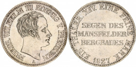 German States Prussia 1 Taler 1827 A
KM# 417; Silver; "Mining Taler"; Friedrich Wilhelm III.; Mintage 50,000 Pcs Only!; XF+