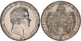 German States Prussia 2 Taler / 3-1/2 Gulden 1845 A
KM# 440.2; Dav. 771; Silver; Friedrich Wilhelm IV; Mint: Berlin; UNC Toned